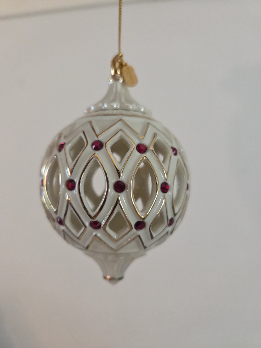 Gold And Ruby Lenox China Holiday Ornament